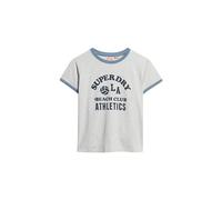 Superdry Beach Graphic Fitted Ringer Short Sleeve T-shirt Grau L Frau (Herstellerartikelnummer: W1011387A-07Q-14)