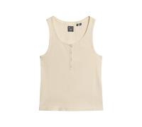 Superdry Damen Athletic Essentials Button-down-Tanktop Helles Hafer-Beige Meliert 14-16