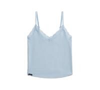 Superdry Damen Kurzes Athletic Essentials Trägertop mit Spitzenbesatz Blauer Nebel 38-40