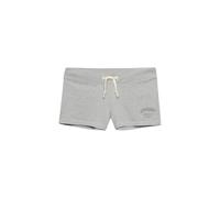 Shorts SUPERDRY "ATH ESS JERSEY SCRIPT SHORT", Damen, Gr. S, N-Gr, grau marl, Jersey, Obermaterial: 100% Baumwolle, meliert, slim fit ca. Mitte Oberschenkel, Hosen Shorts (50729503-S) grau marl