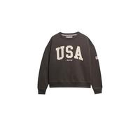 Superdry Damen Athletic Essentials Relaxed Sweatshirt mit Rundhalsausschnitt Anthrazit 40