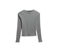 Superdry Essential Rib Strickjacke M Grey Marl