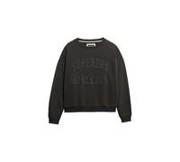 Superdry Damen Athletic Essentials Rundhals-Sweatshirt mit abgestimmten Applikationen Anthrazit 44