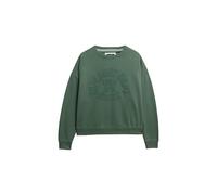 Superdry Damen Athletic Essentials Rundhals-Sweatshirt mit abgestimmten Applikationen Lorbeer Kaki 38