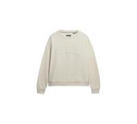 Superdry Damen Athletic Essentials Rundhals-Sweatshirt mit abgestimmten Applikationen Wüstenknochen Wollweiß 40