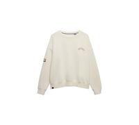Superdry Damen Athletic Essentials Sweatshirt mit Rundhalsausschnitt und Print Wüstenknochen Wollweiß 44