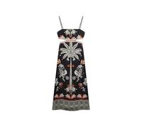 Superdry Damen Auffallendes Maxikleid mit Aussparung Dschungelfieber Schwarz 40