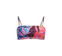 Superdry Damen Bandeau-Bikinioberteil mit tropischem Print Blau Größe 38