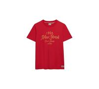 Superdry Damen Beach Club T-Shirt in lockerer Passform Vintage Waschung Rot 44