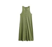 Superdry Damen Beach Jersey Midi-Kleid Olivgrün Kaki 36