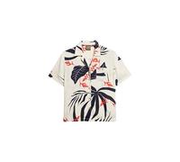 Superdry Damen Beach Resort Hemd Dschungel Silhouette Ecru 40