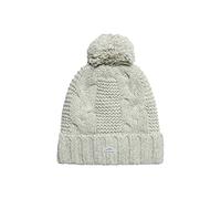 Superdry Damen Vintage Cable Beanie Baskenmütze, gris claro,