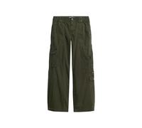 Superdry Damen Bestickte Cargohose mit niedriger Leibhöhe Surplus Goods Olivgrün 36