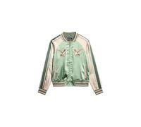 Superdry Damen Bestickte Suikajan Bomberjacke Wüste Salbeigrün 42