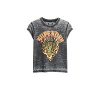 Superdry Damen Biker Rock T-Shirt mit Grafik Schwarz 44