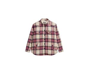 Superdry Damen Borg Check Overshirt Braun/Violett/Gelb Kariert 36