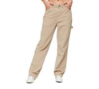 Superdry Damen Carpenter Cordhose Stonewash Taupe Braun 30/32