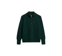 Superdry Damen Classic Cotton Strickpullover mit Reißverschluss Dunkles Piniengrün 38