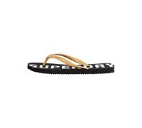 Superdry Badesandalen - CODE ESSENTIAL, Zehentrenner, Logo, Einfarbig, schwarz, M Schwarz/ Gold