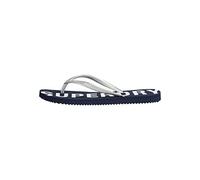 Superdry Badesandalen - CODE ESSENTIAL, Zehentrenner, Logo, Einfarbig, blau, M Dunkelblau/ Silber