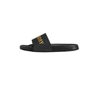 Superdry Damen CODE Logo Badesandalen Schwarz/Metallic Gold M