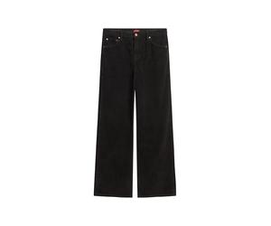 Superdry Damen Cordhose mit mittlerer Leibhöhe und weitem Beinschnitt Schwarz 28/32