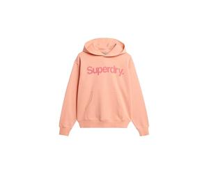 Superdry Damen Core City Hoodie mit Logo Pfirsich Bernsteinpink 36