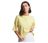 Superdry Damen Core Logo Sport T-Shirt, übergroße Passform, Cropped-Design, pale pink, 36