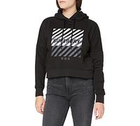 Superdry Damen Core Sport Crop Sweater, Schwarz, Größe S