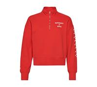 Superdry Damen Core Sport Sweatshirt mit halbem Reißverschluss, lockere Passform, halber Reißverschluss, Hyper Fire Coral, 42