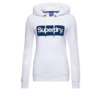 Superdry Damen Core Workwear Hoodie mit Logo Brillant Weiß 34