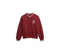 Superdry Country Club Loose V Crew Sweatshirt L Stanton Red