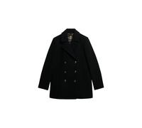 Superdry Damen Doppelreihiger Pea Coat Schwarz 38