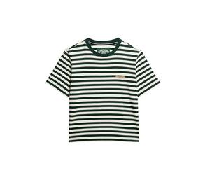 Superdry Damen Einfarbiges Country Club T-Shirt Grün Gestreift 40