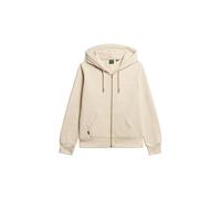 Kapuzensweatjacke SUPERDRY "ESSENTIAL LOGO ZIPHOOD HB", Damen, Gr. XS, beige (light oat marl), Sweatware, Obermaterial: 60% Baumwolle, 40% Polyester, meliert, relaxed fit hüftbedeckend, Rippbündchen,