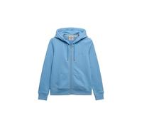 Kapuzensweatjacke SUPERDRY "Essential Logo Ziphood Hb", Damen, Gr. S, blaubell, Sweatware, Obermaterial: 70% Baumwolle, 30% Polyester, unifarben, normal, Rundhals, Rippbündchen, Sweatjacken, Mit Logos
