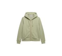 Kapuzensweatjacke SUPERDRY "Essential Logo Ziphood Hb", Damen, Gr. S, grün (dusty sage), Sweatware, Obermaterial: 70% Baumwolle, 30% Polyester, unifarben, normal, Rundhals, Rippbündchen, Sweatjacken,