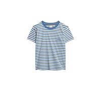 Superdry Damen Figurbetontes Essential T-Shirt mit Logo und Streifen Wedgewood Blau Gestreift 40