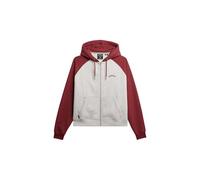Superdry Damen Essential Logo Raglan Zip-Hoodie Vintageweiß M/Bordeauxrot 40