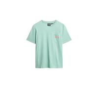 Superdry Damen Essential Logo T-Shirt mit stückgefärbter Tasche Grüne Minze Hellgrün 40