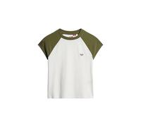 Superdry Essential Logo Raglan Kurzarm-t-shirt XS Olive Khaki Green / Off White