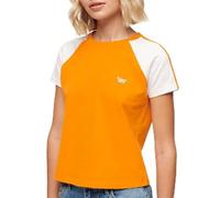 Superdry Damen Essential Retro T-Shirt mit Logo Satsuma Orange/Weiß 38