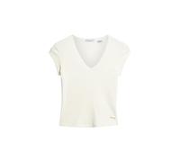 Superdry Essential Lace Trim Kurzarm-t-shirt Mit V-ausschnitt L-XL Off White