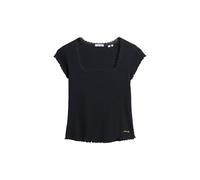 Superdry Damen Essential T-Shirt mit eckigem Ausschnitt Finster Marineblau 6-8