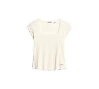 Superdry Essential Square Neck Kurzarm-t-shirt S-M Off White