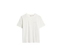 T-Shirt SUPERDRY "ESSENTIAL LOGO EMB TEE", Damen, Gr. L, optic, Single Jersey, Obermaterial: 100% Baumwolle, unifarben, relaxed fit normal, Rundhals, Shirts T-Shirt (89620466-L) optic