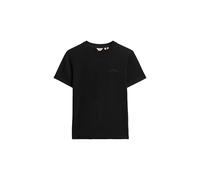 T-Shirt SUPERDRY "ESSENTIAL LOGO EMB TEE", Damen, Gr. M, schwarz, Single Jersey, Obermaterial: 100% Baumwolle, unifarben, casual, relaxed fit, Rundhals, Kurzarm, Shirts (22918527-M) schwarz