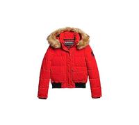 Superdry Damen Everest Bomber-Steppjacke mit Kapuze Hohes Risiko Rot 42