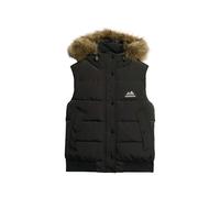 Superdry Damen Everest Kunstfell-Weste Schwarz 40