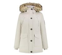 Superdry Damen Everest Parka mit Kunstfellkapuze Chateau Grau 34